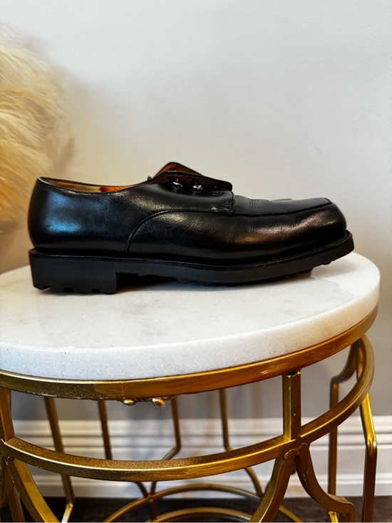Robert Clergerie Black Leather Square-Toe Derby Shoes Size 6